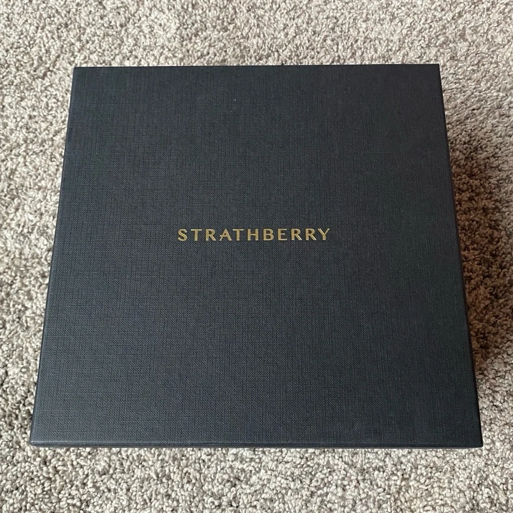 Strathberry Mosaic Nano Crossbody Bag In Caramel - Picture 16 of 16